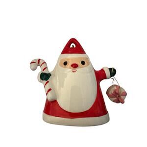 Vintage Relpo Japan 1964 Christmas Santa Bell Candy Cane Pink Present